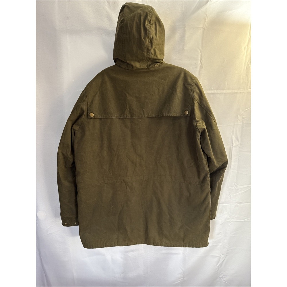 Barbour Thornproof Waxed Cotton Toggle Jacket Olive Green Hooded Mens Large - Picture 5 of 16